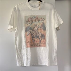 NWT Ariat Wild West Graphic Rodeo jeweled Boyfriend Fit T-Shirt size medium